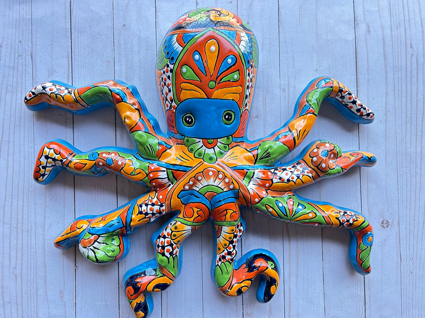 Handcrafted Talavera Ceramic Wall Hanging Octopus