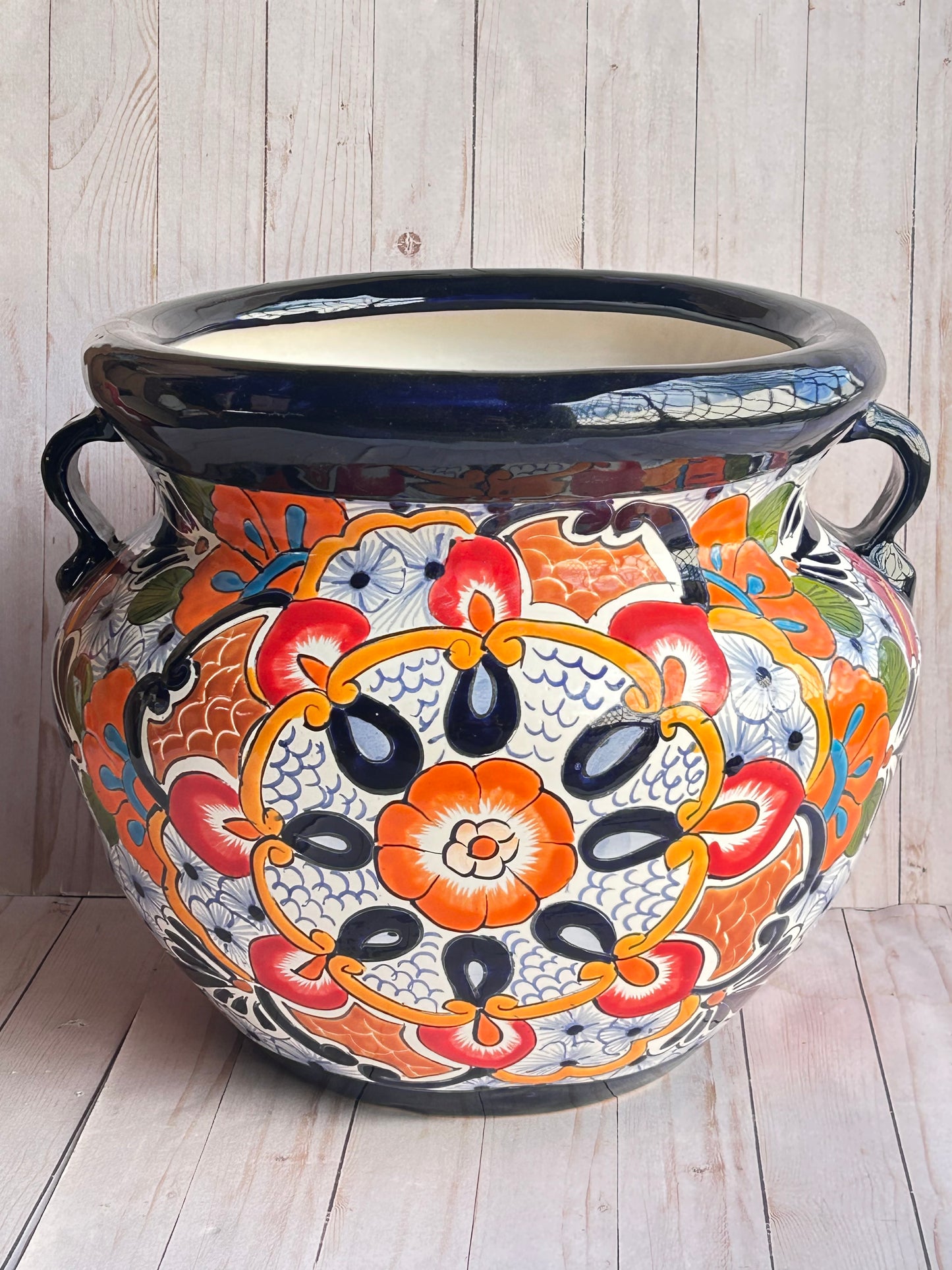 Handmade Talavera Michoacanas Planters MD-12.5"H/ LG-15"H