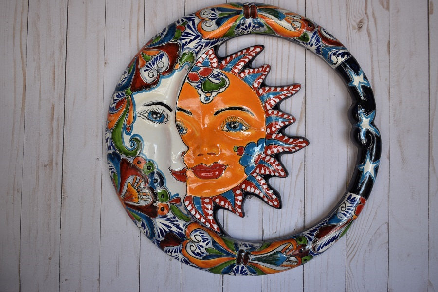 Large Mexican Talavera Hanging Eclipses