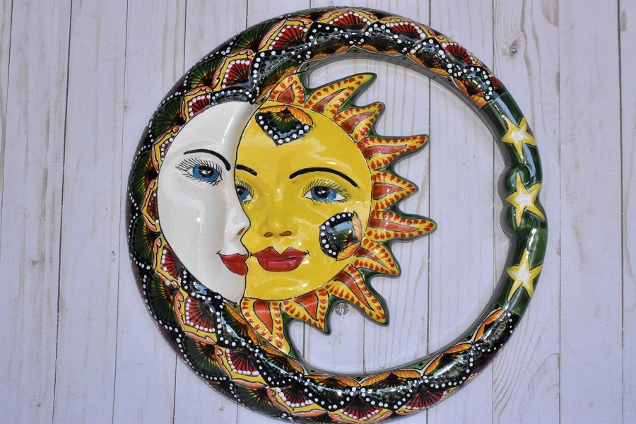 Large Mexican Talavera Hanging Eclipses
