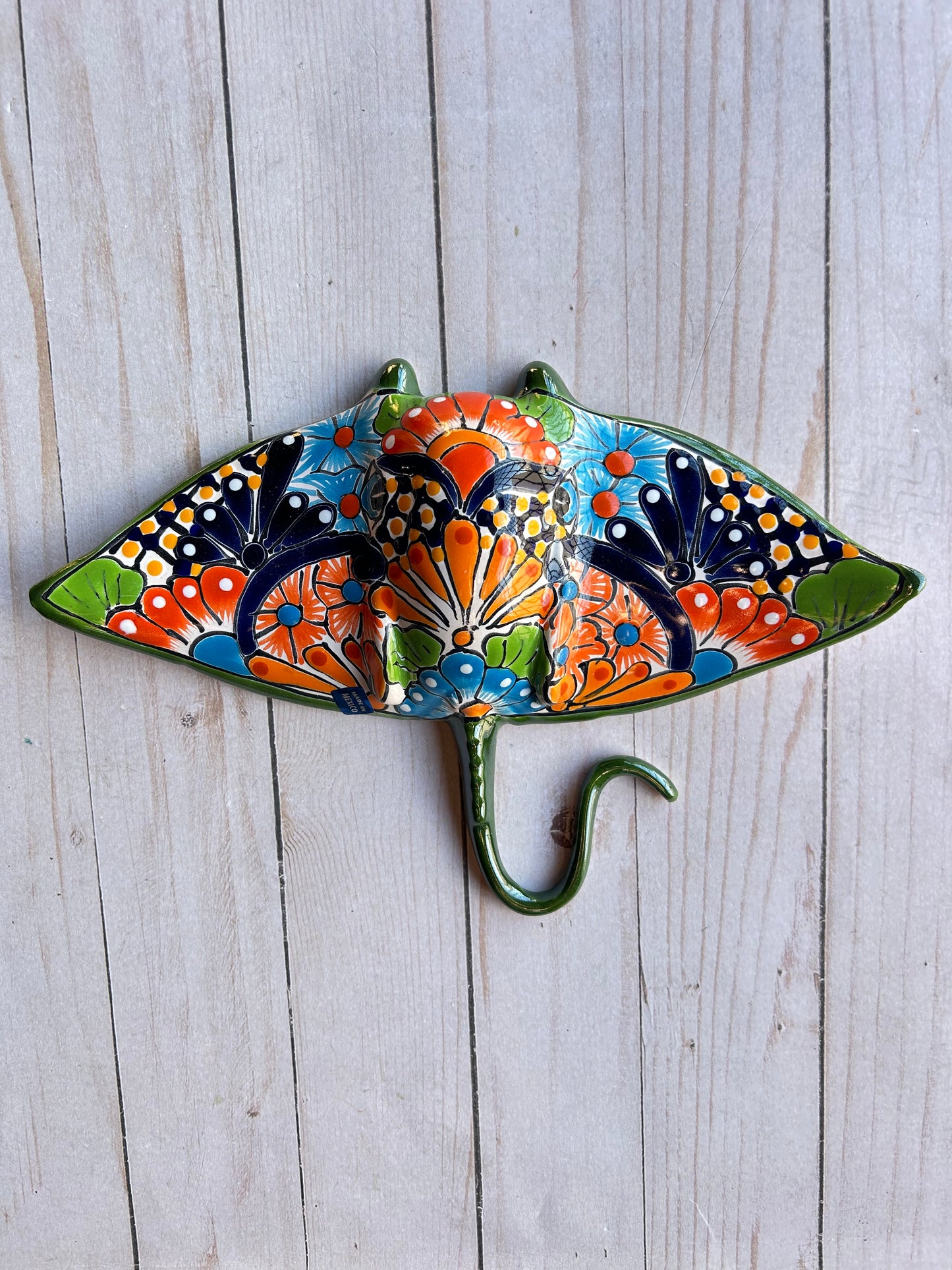 Handcrafted Talavera Ceramic Sculptures Hanging Manta Ray