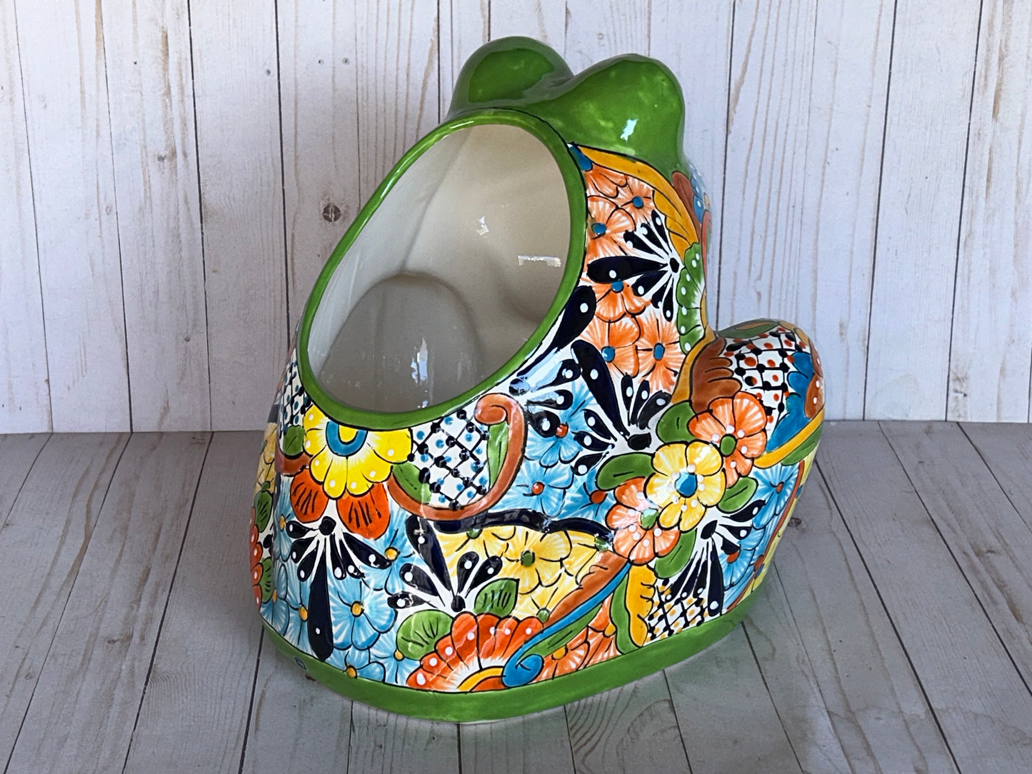 Beautiful Handmade Talavera Bullfrog Flower Planters