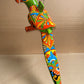 Handmade Ceramic Hanging Parrot: Classic Talavera Pattern Mexican Decor