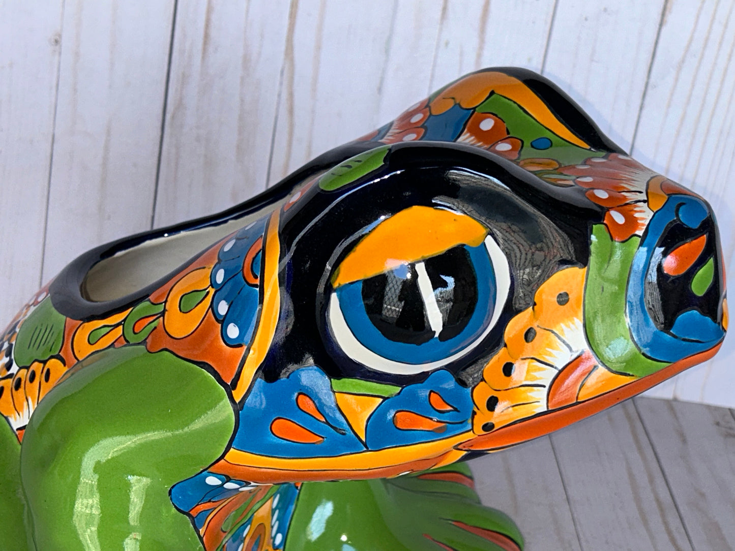 Talavera Flower Planter Frog
