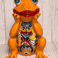 Adorable Talavera Flower Planter Smiling Frog