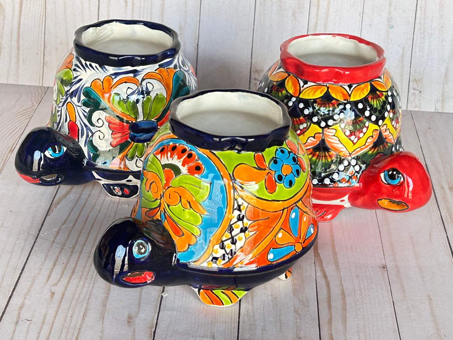Talavera Turtle Planter- Handmade Mexican Ceramic Flower Pot