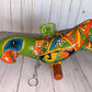 Handmade Ceramic Hanging Parrot: Classic Talavera Pattern Mexican Decor
