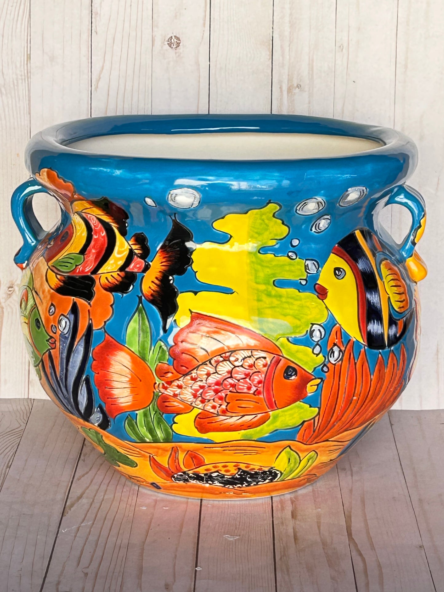 Handmade Talavera Michoacanas Planters MD-12.5"H/ LG-15"H