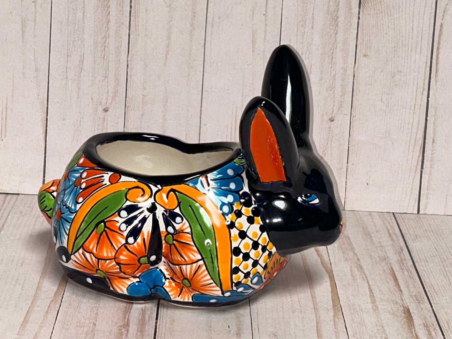 HANDCRAFTED TALAVERA RABBITS FLOWERPOTS
