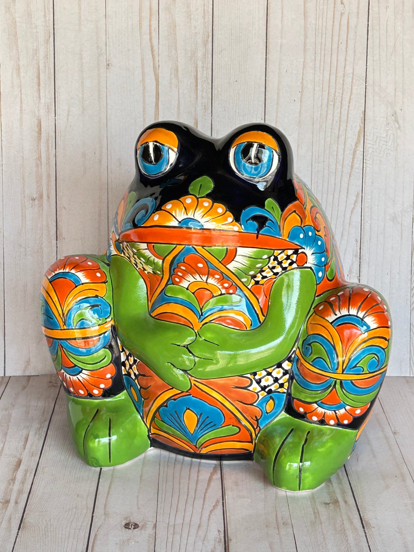 Beautiful Handmade Talavera Bullfrog Flower Planters