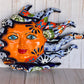 Handcrafted Large Talavera Sun Face Wall Art – Mexican Ceramic Decor, Vibrant Folk Art