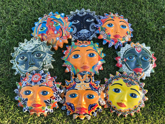 Talavera Hanging Plaque Suns