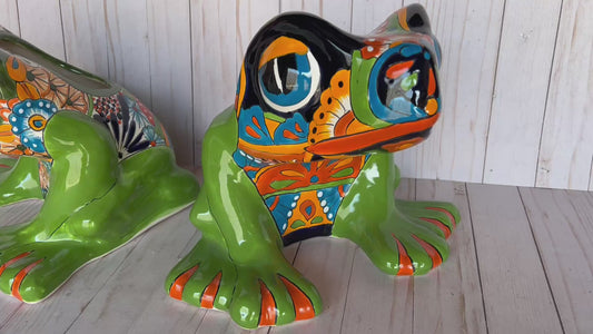 Talavera Flower Planter Frog