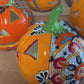 Hand-Painted Talavera Ceramic Pumpkin: Floral Jack-o'-Lantern Decor