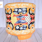 Ringed Round Pot- Marigold Palnter- Sevilla Yellow Design
