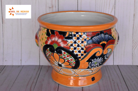 Short Talavera Cups Handmade in Mexico Sevilla Gold Yellow