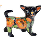 Cute Standing Chihuahua figurine Classic Sunflowers Design Ceramic Dog