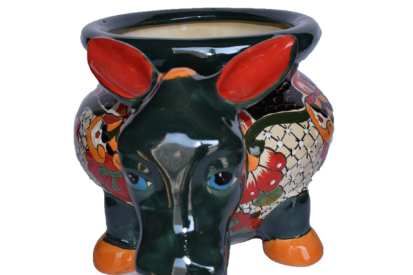 Planter Donkey in Historic Talavera Mayan style