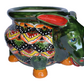 Planter Donkey in Talavera Peacock Red and Green style