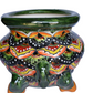 Planter Donkey in Talavera Peacock Red and Green style
