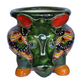 Planter Donkey in Talavera Peacock Red and Green style