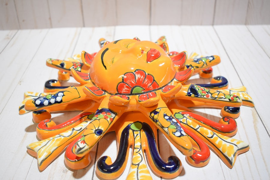 Talavera Sevilla Yellow Ceramic Wall Mermaid Sun