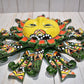 Talavera Peacock Green/ Red Ceramic Wall Mermaid Sun