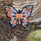 Butterfly Handcrafted Colorful Puebla White- style Mexican Pottery