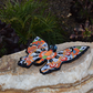 Butterfly Handcrafted Colorful Puebla White- style Mexican Pottery