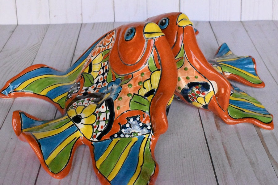 Angelfish- Hancrafted Talavera Ceramic in Sevilla Brown Design