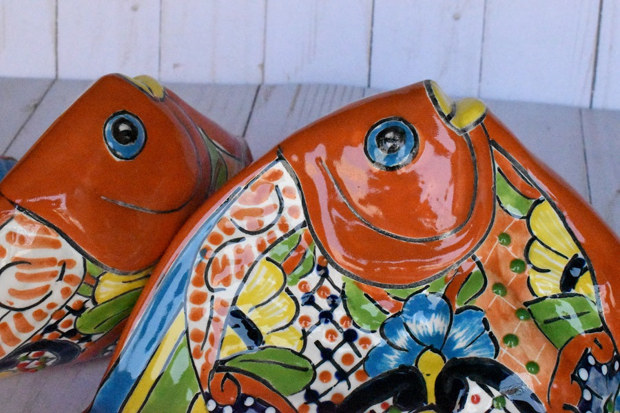 Angelfish- Hancrafted Talavera Ceramic in Sevilla Brown Design