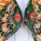 Angelfish- Hancrafted Talavera Ceramic in Green & Red Peacock Design