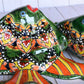 Angelfish- Hancrafted Talavera Ceramic in Green & Red Peacock Design