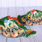 Angelfish- Hancrafted Talavera Ceramic in Green & Red Peacock Design