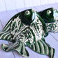 Angelfish- Hancrafted Talavera Ceramic in Green Leaf and Sand White Design