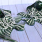 Angelfish- Hancrafted Talavera Ceramic in Green Leaf and Sand White Design