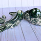 Angelfish- Hancrafted Talavera Ceramic in Green Leaf and Sand White Design