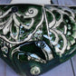Angelfish- Hancrafted Talavera Ceramic in Green Leaf and Sand White Design