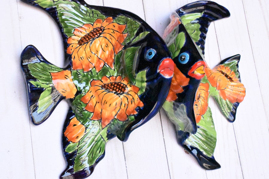 Angelfish- Hancrafted Talavera Ceramic in Sunflower Design