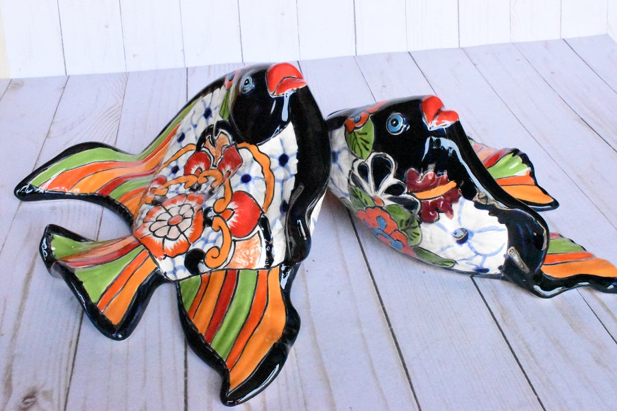 Angelfish- Hancrafted Talavera Ceramic in Puebla White Design