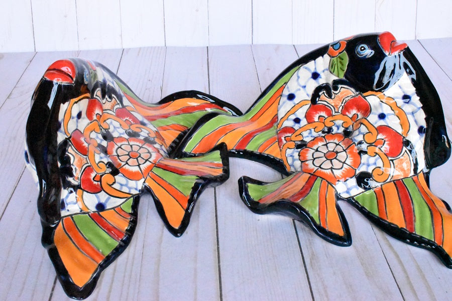 Angelfish- Hancrafted Talavera Ceramic in Puebla White Design