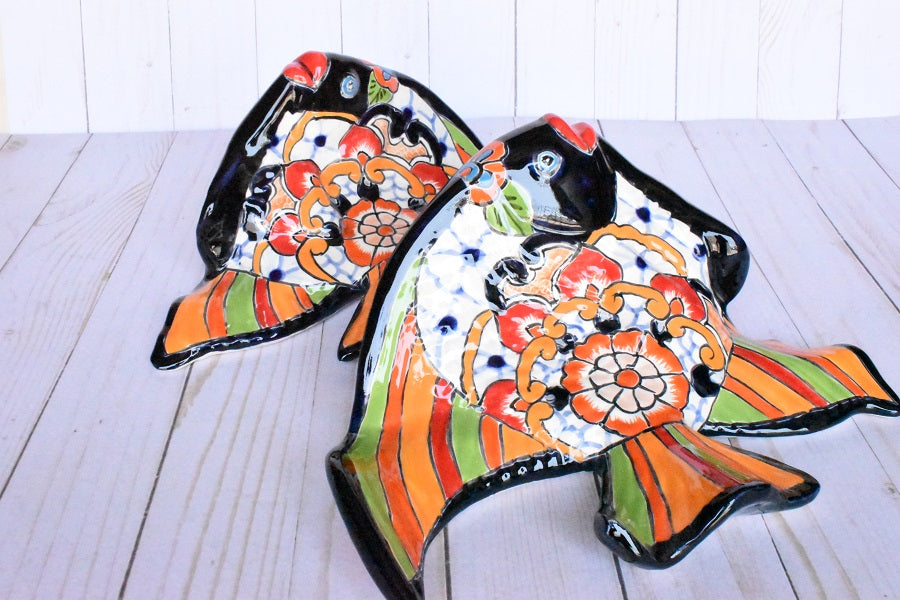 Angelfish- Hancrafted Talavera Ceramic in Puebla White Design