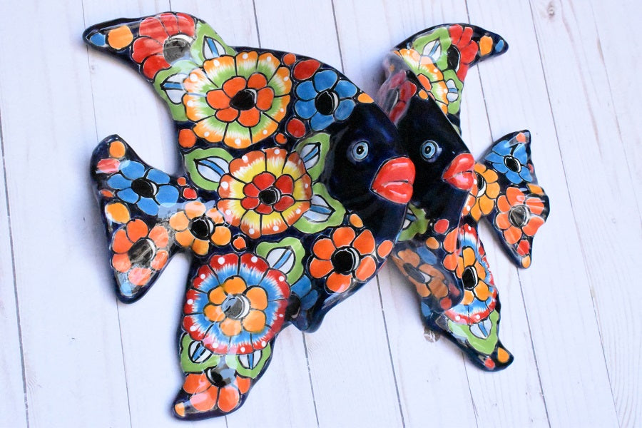 Angelfish- Hancrafted Talavera Ceramic in Flowers Design