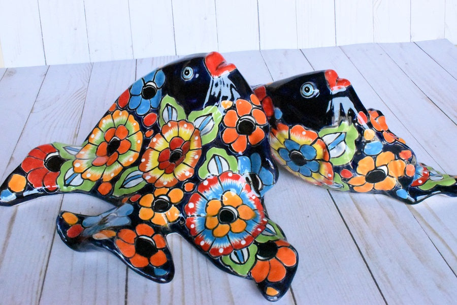Angelfish- Hancrafted Talavera Ceramic in Flowers Design