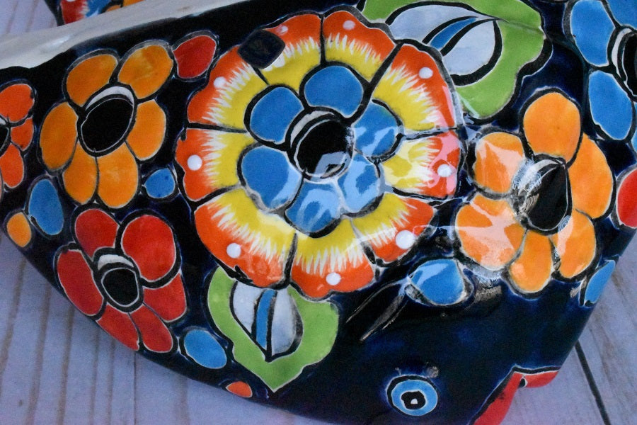 Angelfish- Hancrafted Talavera Ceramic in Flowers Design