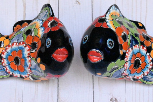 KOI-FISH Handmade Talavera Ceramic in Flowers Design