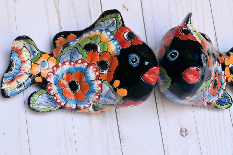 KOI-FISH Handmade Talavera Ceramic in Flowers Design