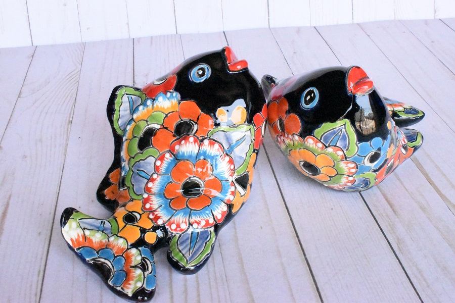 KOI-FISH Handmade Talavera Ceramic in Flowers Design
