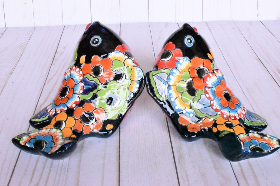 KOI-FISH Handmade Talavera Ceramic in Flowers Design
