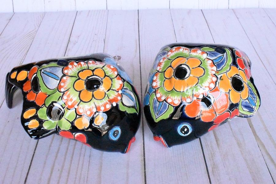 KOI-FISH Handmade Talavera Ceramic in Flowers Design